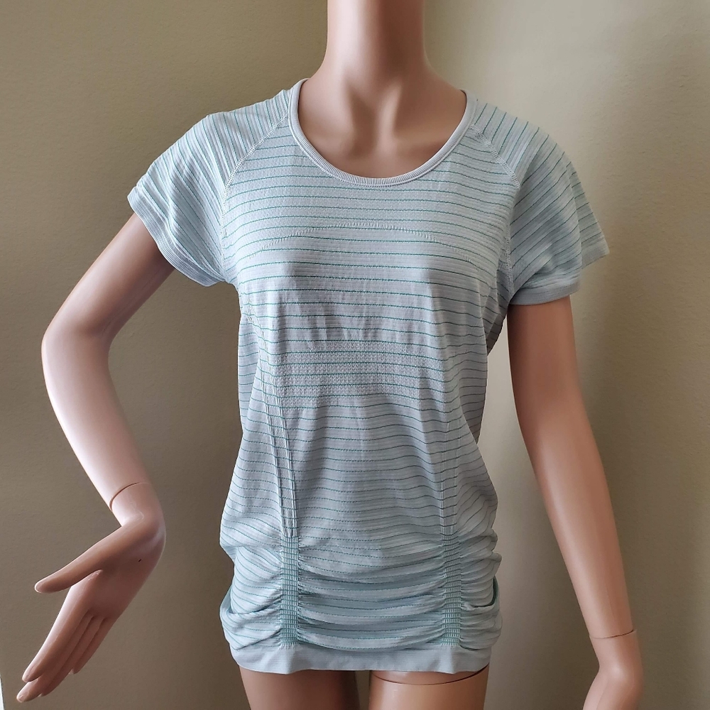 Athleta Space Fast Track Striped Short Sle…